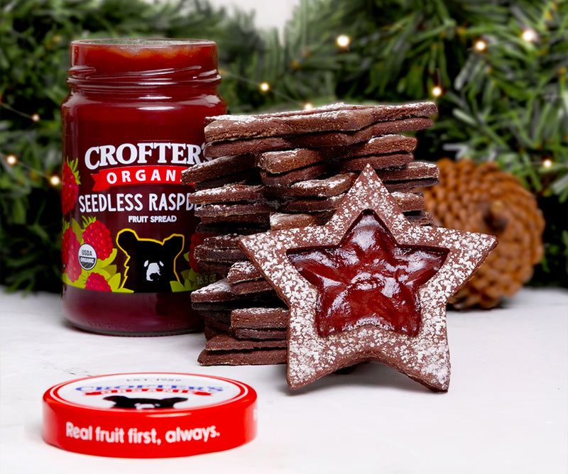 Raspberry Chocolate Star Cookies