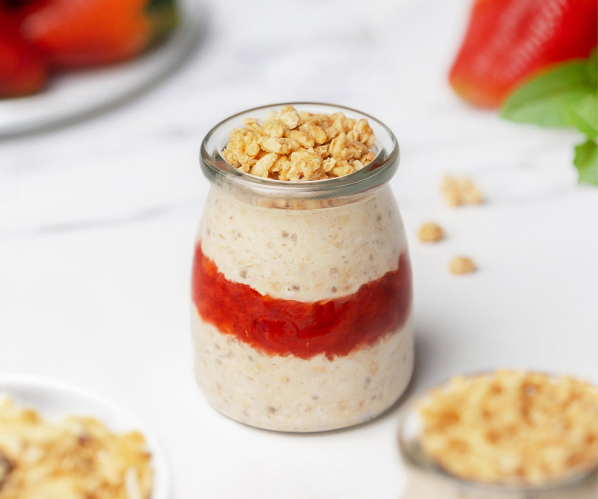 Strawberry PB&J Overnight Oats